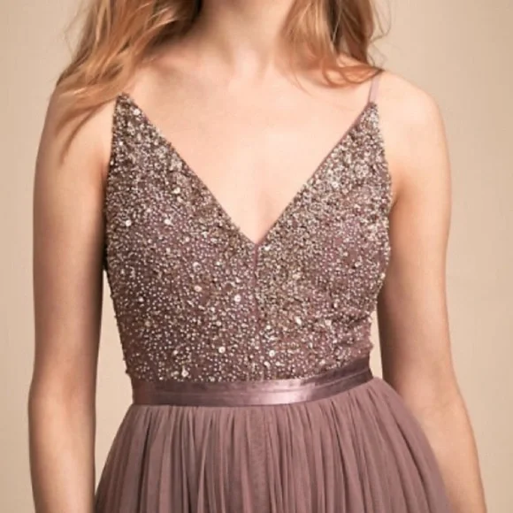 BHLDN & Anthropologie Avery dress size 0 beaded tulle - Picture 5 of 9